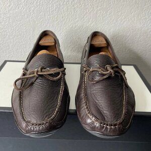 LL Bean Moccasins Brown Leather Deck Boat Shoes Slip On Men's Size 10.5 EE